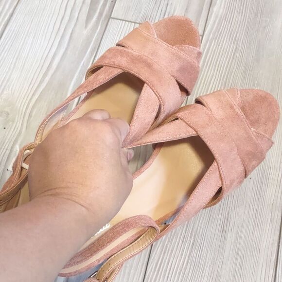 (30-1359) Katliu Women's Heeled Sandals Square Open Toe Size 9.5 (40) - Picture 6 of 11